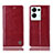 Leather Case Stands Flip Cover Holder H06P for Oppo Reno8 Pro 5G Red