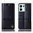 Leather Case Stands Flip Cover Holder H06P for Oppo Reno9 5G Black