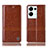 Leather Case Stands Flip Cover Holder H06P for Oppo Reno9 Pro+ Plus 5G Light Brown