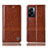 Leather Case Stands Flip Cover Holder H06P for Realme Q5i 5G Light Brown