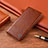 Leather Case Stands Flip Cover Holder H06P for Samsung Galaxy Xcover 4 SM-G390F Light Brown