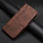 Leather Case Stands Flip Cover Holder H06X for Huawei Honor 50 5G Brown