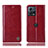 Leather Case Stands Flip Cover Holder H07P for Motorola Moto S30 Pro 5G Red