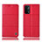 Leather Case Stands Flip Cover Holder H07P for OnePlus Nord N200 5G Red