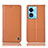 Leather Case Stands Flip Cover Holder H07P for Oppo A1 5G Orange