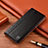 Leather Case Stands Flip Cover Holder H07P for Oppo A16s Black