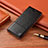 Leather Case Stands Flip Cover Holder H07P for Oppo A54 4G Black