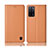 Leather Case Stands Flip Cover Holder H07P for Oppo A56 5G Orange