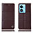 Leather Case Stands Flip Cover Holder H07P for Oppo A58 4G Brown