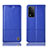 Leather Case Stands Flip Cover Holder H07P for Oppo A93s 5G Blue