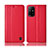 Leather Case Stands Flip Cover Holder H07P for Oppo A95 5G Red