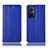 Leather Case Stands Flip Cover Holder H07P for Oppo A96 5G Blue