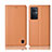 Leather Case Stands Flip Cover Holder H07P for Oppo A96 5G Orange