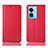 Leather Case Stands Flip Cover Holder H07P for Oppo A98 5G Red