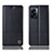 Leather Case Stands Flip Cover Holder H07P for Oppo K10 5G India Black