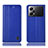 Leather Case Stands Flip Cover Holder H07P for Oppo K10 Pro 5G Blue