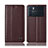 Leather Case Stands Flip Cover Holder H07P for Oppo K9 Pro 5G Brown