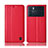 Leather Case Stands Flip Cover Holder H07P for Oppo K9 Pro 5G Red