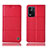 Leather Case Stands Flip Cover Holder H07P for Oppo K9X 5G Red
