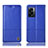 Leather Case Stands Flip Cover Holder H07P for Realme Q5i 5G Blue