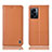 Leather Case Stands Flip Cover Holder H07P for Realme Q5i 5G Orange