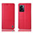 Leather Case Stands Flip Cover Holder H07P for Realme Q5i 5G Red