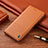 Leather Case Stands Flip Cover Holder H07P for Vivo iQOO U3 5G Orange