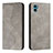 Leather Case Stands Flip Cover Holder H07X for Motorola Moto E32 India Gray