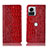 Leather Case Stands Flip Cover Holder H08P for Motorola Moto Edge 30 Ultra 5G Red