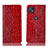 Leather Case Stands Flip Cover Holder H08P for Motorola Moto G50 5G Red