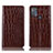 Leather Case Stands Flip Cover Holder H08P for Motorola Moto G50 Brown