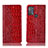 Leather Case Stands Flip Cover Holder H08P for Motorola Moto G50 Red