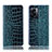 Leather Case Stands Flip Cover Holder H08P for OnePlus Nord N300 5G Blue