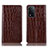 Leather Case Stands Flip Cover Holder H08P for Oppo A93s 5G Brown