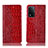 Leather Case Stands Flip Cover Holder H08P for Oppo A93s 5G Red