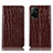 Leather Case Stands Flip Cover Holder H08P for Oppo A94 5G Brown