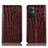 Leather Case Stands Flip Cover Holder H08P for Oppo F21 Pro 5G Brown