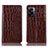 Leather Case Stands Flip Cover Holder H08P for Oppo K10 5G India Brown