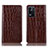 Leather Case Stands Flip Cover Holder H08P for Oppo K9X 5G Brown