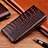 Leather Case Stands Flip Cover Holder H08P for Realme Q3 5G Brown