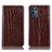 Leather Case Stands Flip Cover Holder H08P for Realme Q3s 5G Brown