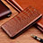 Leather Case Stands Flip Cover Holder H08P for Vivo iQOO U3 5G Light Brown