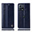 Leather Case Stands Flip Cover Holder H09P for Motorola Moto Edge 30 Fusion 5G Blue