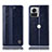 Leather Case Stands Flip Cover Holder H09P for Motorola Moto Edge X30 Pro 5G Blue