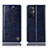 Leather Case Stands Flip Cover Holder H09P for Oppo A96 5G Blue