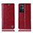 Leather Case Stands Flip Cover Holder H09P for Oppo F21s Pro 5G Red