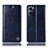 Leather Case Stands Flip Cover Holder H09P for Oppo Find X5 Lite 5G Blue