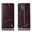 Leather Case Stands Flip Cover Holder H09P for Oppo K9S 5G Brown
