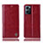 Leather Case Stands Flip Cover Holder H09P for Oppo Reno7 5G Red