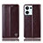 Leather Case Stands Flip Cover Holder H09P for Oppo Reno9 Pro 5G Brown